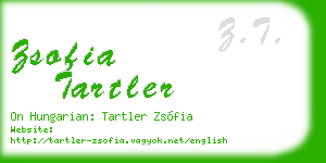 zsofia tartler business card